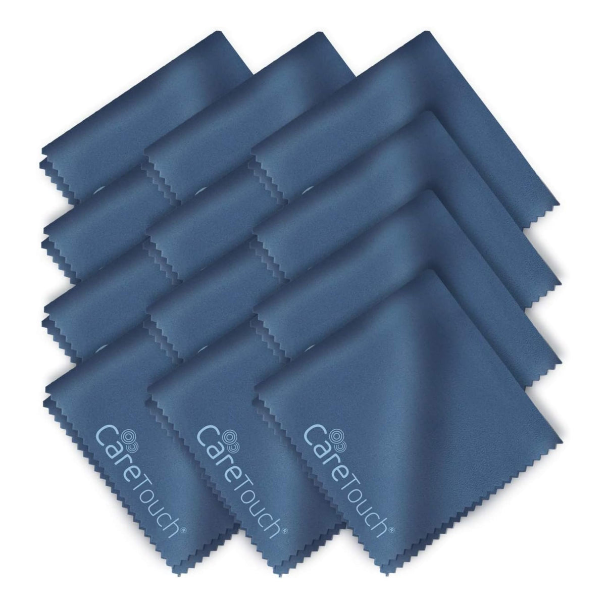 Care Touch Microfiber Glasses Cleaning Cloth 12 Pack (Blue)