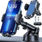 HTU 2025 Best Car Phone Holder 【Ultimate 5-in-1 & Upgraded 100+LBS Strongest Suction】【True Military-Grade & Safety Cert】 360° Windshield Dashboard Vent Mount Stand for iPhone Android & Truck, Blue
