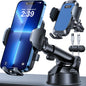 2026 Ultimate Best【True Military-Grade & Safety Cert】Car Phone Holder HTU【Upgraded 360° Rotation & 100LBS Strongest Suction】5-in-1 Truck Windshield Dashboard Vent Mount Stand for iPhone Android, Black