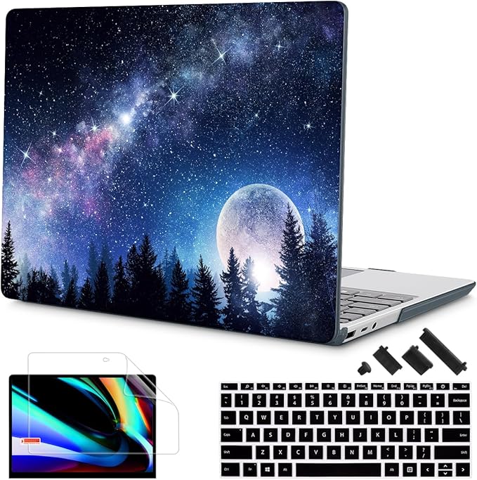 Tuiklol Case for 15 Inch Microsoft Surface Laptop 5/4/3 2022-2020, Model 1979/1953/1872/1873 Hard Shell Cover, Keyboard Cover+Screen Protector+Dust Plugs,Moonlight