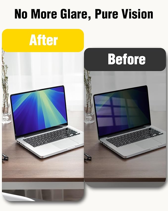 F FORITO Magnetic Privacy Screen Protector Compatible with MacBook Pro 14 inch (2024-2021, M4, M3, M2, M1, Pro,Max), Removable 360° Anti Peeping Anti Blue Light Anti Glare Laptop Privacy Screen Shield