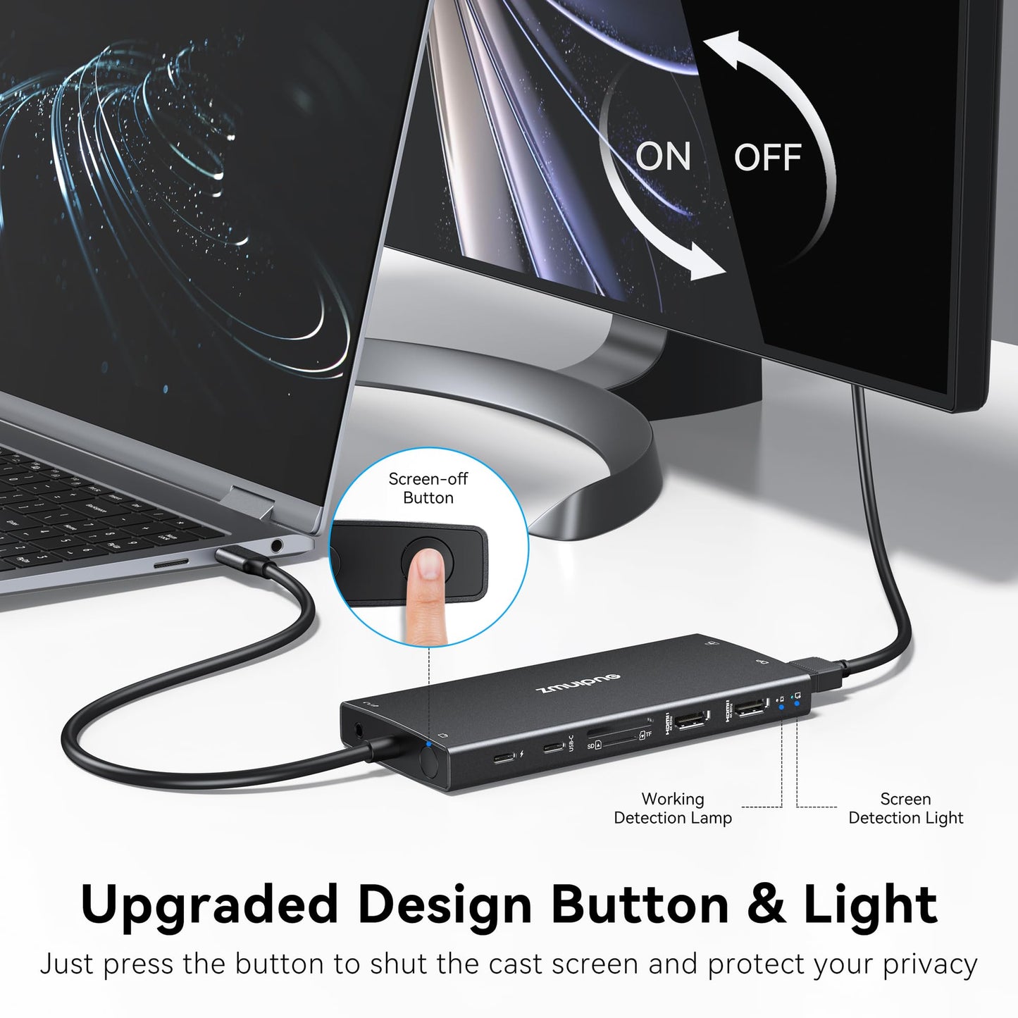 USB C Laptop Docking Station 3 Monitors 4K HDMI+8K DP for Dell HP