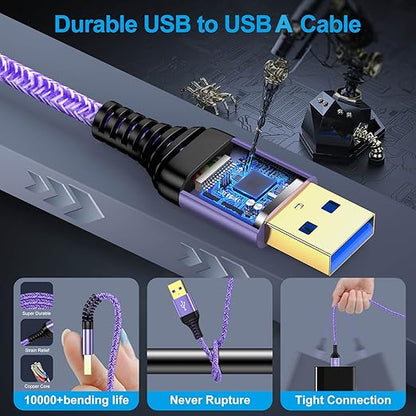 USB to USB, USB3.0 Cable 6FT Male to Male USB Cable, 3 Pack Double Ended USB3.0 A to A Data Transfer Cord for KVM Soundbar Monitor Laptop Cooler Fan Hard Drive Enclosures DVD Player TV Hub Set Up Box