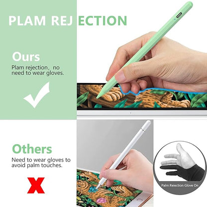 Stylus Pen for iPad 2018-2023 with Palm Rejection, Active Pencil for iPad 10th/9th/8th/7th/6th Generation, for iPad Pro 11/12.9 inch, for iPad Air 5th/4th/3th Gen, for iPad Mini 6th/5th Gen (Green)