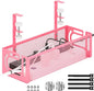 Under Desk Cable Management Tray, 15.7'' No Drill Steel Desk Cable Organizers, Wire Management Tray Cable Management Rack (1 Pack-Pink)