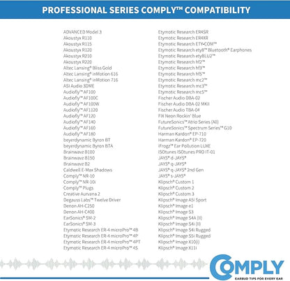 Comply P-Series | Memory Foam Replacement Ear Tips Designed for Etymotic, NuForce, ISOtunes PRO, Q-Jays, & More | Superior Noise Isolation, Ultimate Comfort, Secure Fit | Black, Small (3 Pairs)