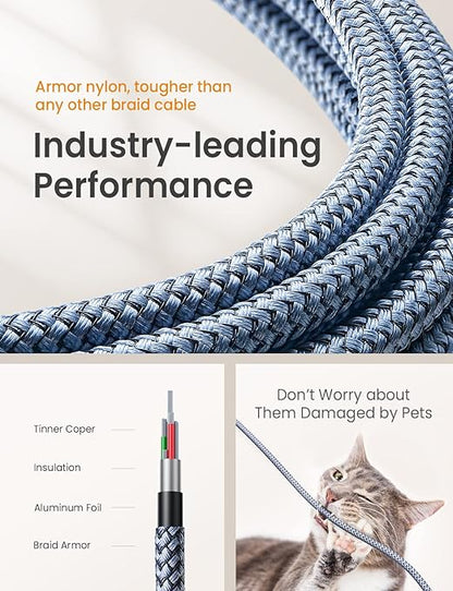 AINOPE 10 ft USB C Cable 2-Pack, 3.1A C Chargers Fast Charging 10 Foot, Resistant Nylon Braided Type C Charger Fast Charging 10ft Right Angle Charger Cord Fit for Galaxy S20 Ultra S10 S10E S9 S8 Plus