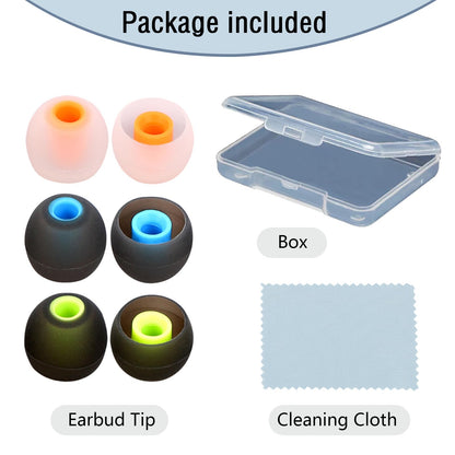 MMYQXI Silicone Replacement Earbud Tips Ear Tips Fit for in-Ear Headphones (Inner Hole 3.8mm -5.1mm) Earbud Replacement Tips 9 Pairs