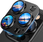 UniqueMe for iPhone 13 Pro/iPhone 13 Pro Max Camera Lens Protector, [Strong Drop Protection] [Not Easy to Fall-off] Metal Ring Tempered Glass Rear Camera Screen Cover - Graphite