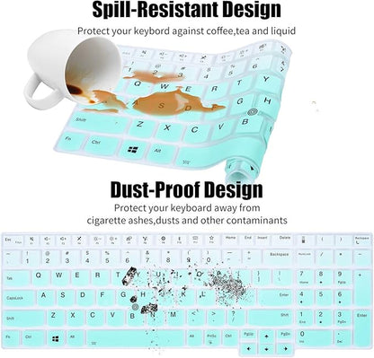 CaseBuy Keyboard Cover for 2022 15.6" Lenovo ThinkPad E15 Gen 4 3 2 T15 L15 T15p Gen 3 2 1 L15 P51s P52 P52s P53 P72 P73/ThinkPad E580 E590 E595 L580 L590/ThinkPad T570 T575 T580 T590, Gradual Mint