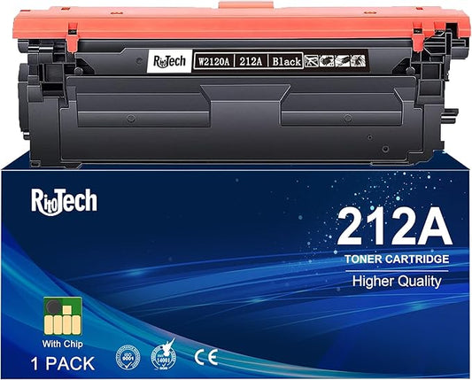 212A W2120A Black Toner Cartridge,Compatible Replacement for HP 212 A 212X W2120X, for Color LaserJet Enterprise M554 M555 Flow MFP M578 Printer, with Upgraded Chip,No Fading,No Streak