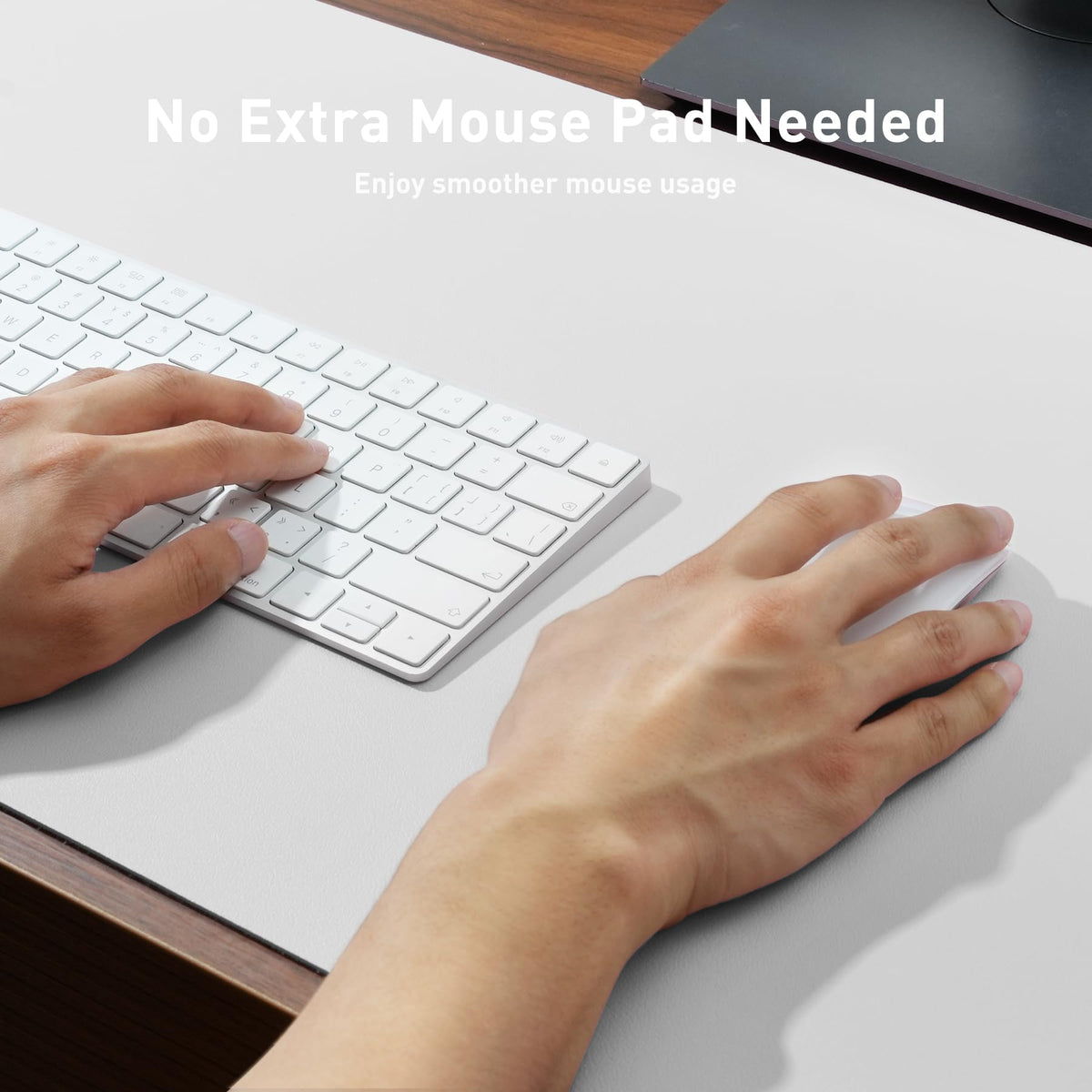 Aothia Leather Desk Pad Protector, Mouse Pad, Office Desk Mat, Non-Slip PU Leather Desk Blotter, Laptop Desk Pad, Waterproof Desk Writing Pad for Office and Home (Off-White,31.5" x 15.7")