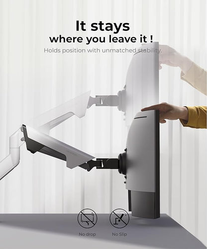 Heavy Duty Ultrawide Monitor Arm with RGB Lighting & USB Charging, Fits 34 to 49 inch Curved Screens, Supports 14 to 38 lbs, Adjustable Desk Mount, Gaming Setup, Black
