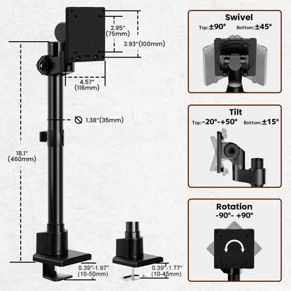 24-57'' Ultrawide Monitor Desk Mount, Aluminum Heavy Duty Monitor Arm