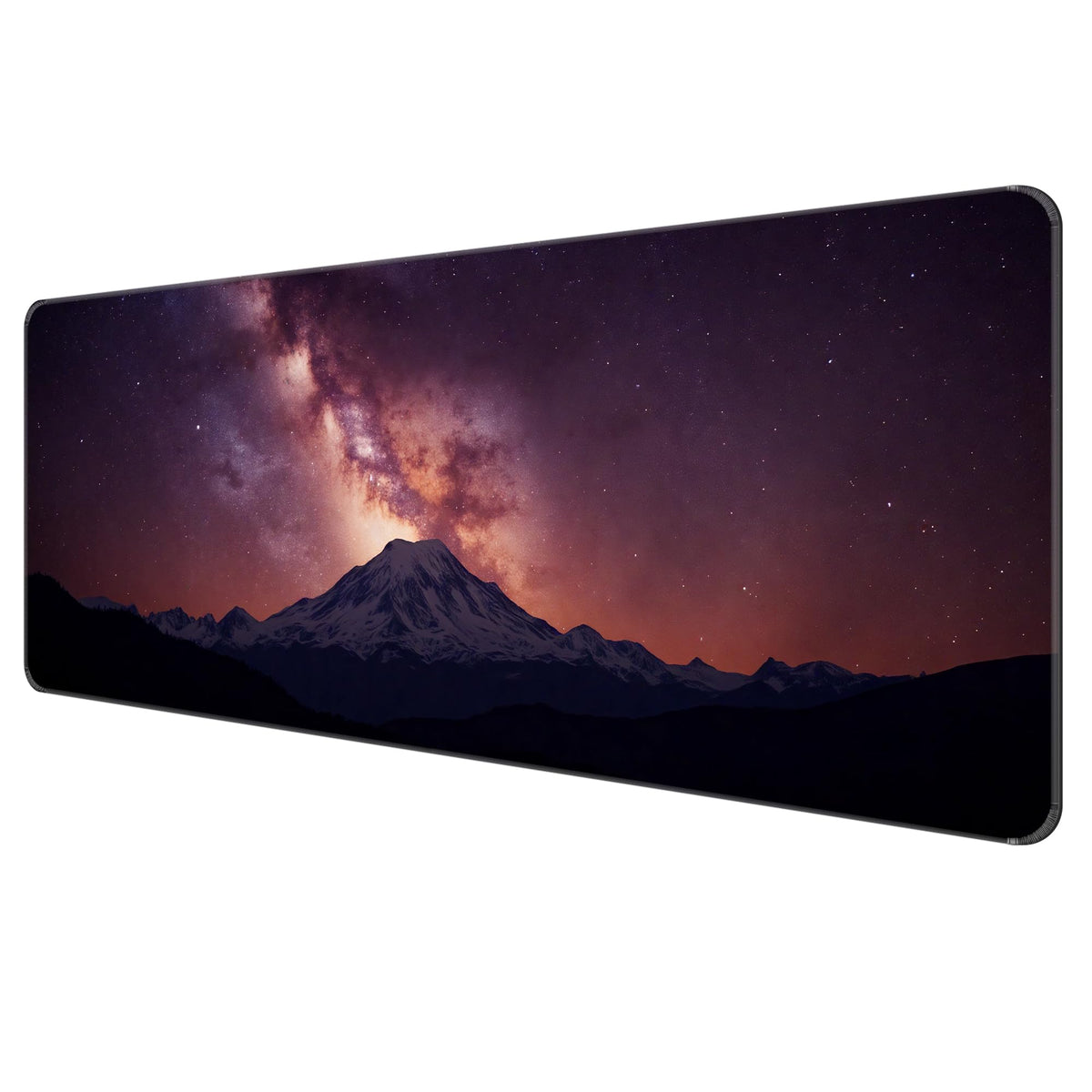 Dynippy Large Thin Mouse Pad with Stitched Edges, Black White Marble