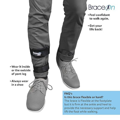 Brace On AFO S-Type - Drop Foot Stabilizer Brace, Moldable, Trimmable, Lightweight Polyethylene, for Women, AFO Brace, Boot for Injured Foot, Women, Left