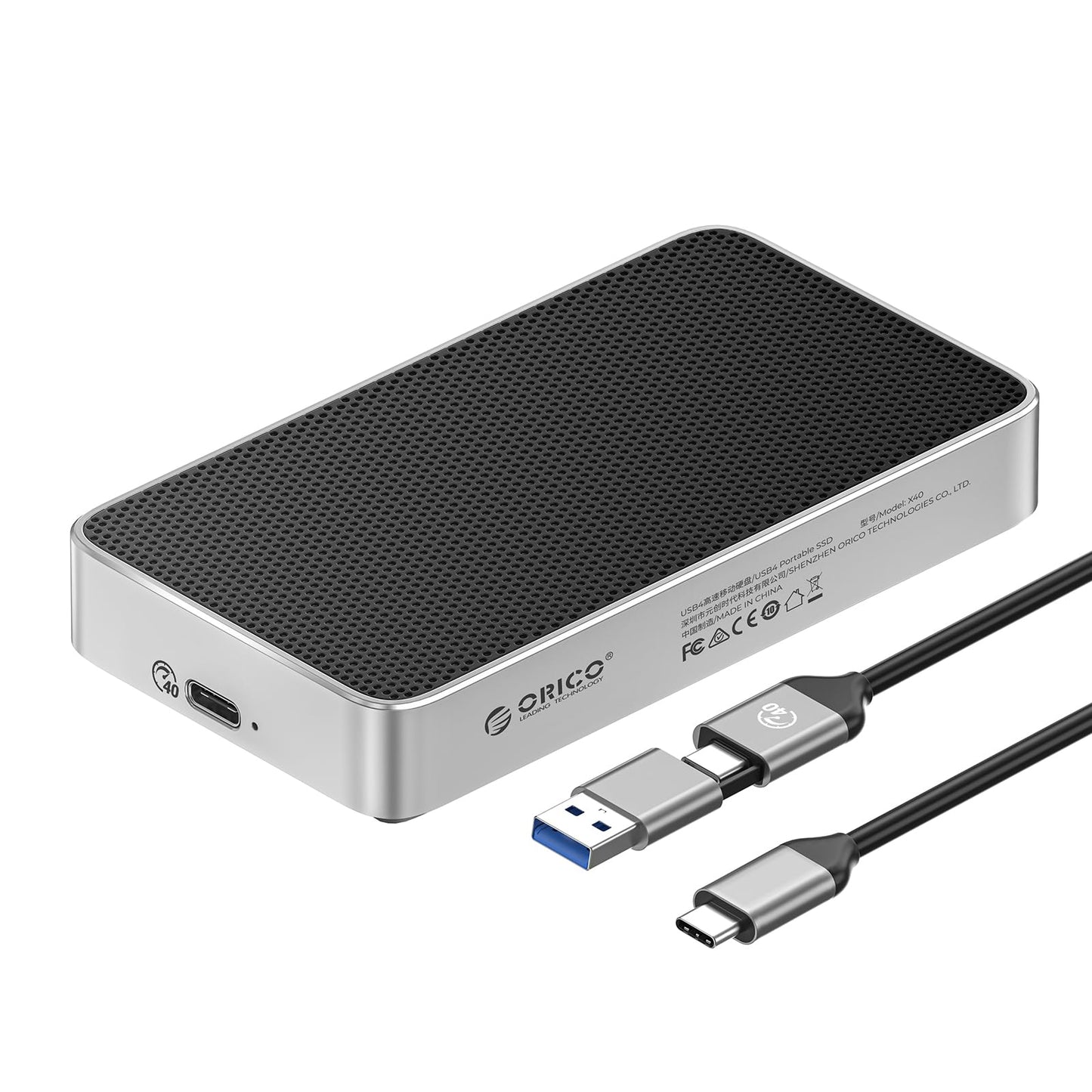 ORICO 2TB USB4.0 Portable SSD 3800MB/s(40Gbps), Ultra-Fast External Solid State Drive, Compatible with Thunderbolt 3/4, USB4, Fanless Aluminum Design, Works with Mac and PC-X40
