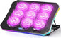 KeiBn Laptop Cooling Pad, Gaming Laptop Fan Cooling Pad with 9 Quiet Fans, RGB Laptop Cooler for 15.6-17.3 Inch, Cooling Pad for Laptop with 7 Height Stands, 2 USB Ports, Phone Stand-Purple