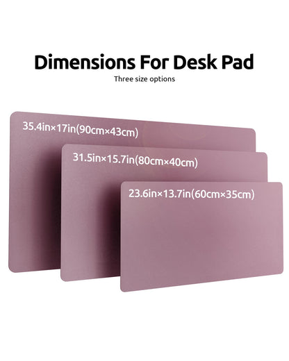 YSAGi Desk Mat, Dual-Sided Desk Pad, 31.5" x 15.7" Laptop Leather Desk Pad Protector, Desk Blotter for Keyboard and Mouse, Waterproof Desk Writing Pad for Office and Home (Dark Pink+Pink)