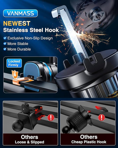 VANMASS Car Phone Holder 2025 Ultimate Military-Grade Phone Holder for Your Car Windshield Dashboard【Newest Best Strongest】 Cell Phone Car Mount with Patent & Safety Certs for iPhone Samsung Android