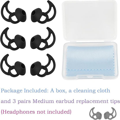 Medium Replacement Earbud Tips Silicone Ear Tips Compatible with Bose Quietcomfort and Sport Headphone Earbud Covers Ear Bud Tips 3 Pairs