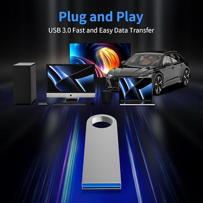 USB 3.0 Flash Drive 64GB 5 Pack, Wooolken High Speed USB 3.0 Thumb Drives Sleek Metal Flash Drives with Keychains, Memory Stick, USB Drive for PC/Computers/Mac/Laptops