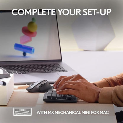 Logitech MX Master 3S for Mac - Wireless Bluetooth Mouse with Ultra-Fast Scrolling, Ergo, 8K DPI, Quiet Clicks, Track on Glass, Customization, USB-C, Apple, iPad - Space Grey