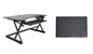 Rocelco 32" Height Adjustable Standing Desk Converter - Sit Stand Computer Workstation Riser - Dual Monitor Retractable Keyboard Tray Gas Spring Assist - Black (R EADRB2)