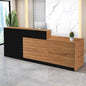 Reception Desk with Counter Modern Checkout Counter with Lockable Drawer Keyboard Tray Receptionist Desk for Office Salon Reception Table A Right 79inch/200cm