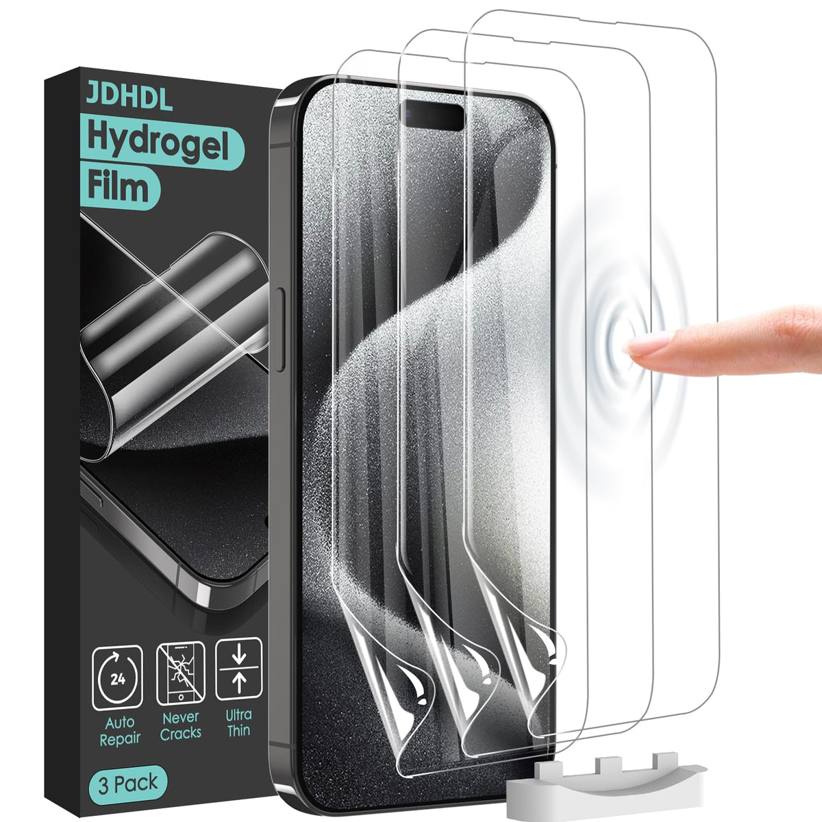 JDHDL 3 Pack Flexible Film Screen Protector for iPhone 12 Pro Max, Non-breakable Soft TPU Hydrogel Film for iPhone 12 Pro Max Screen Protector Film (NOT Glass)