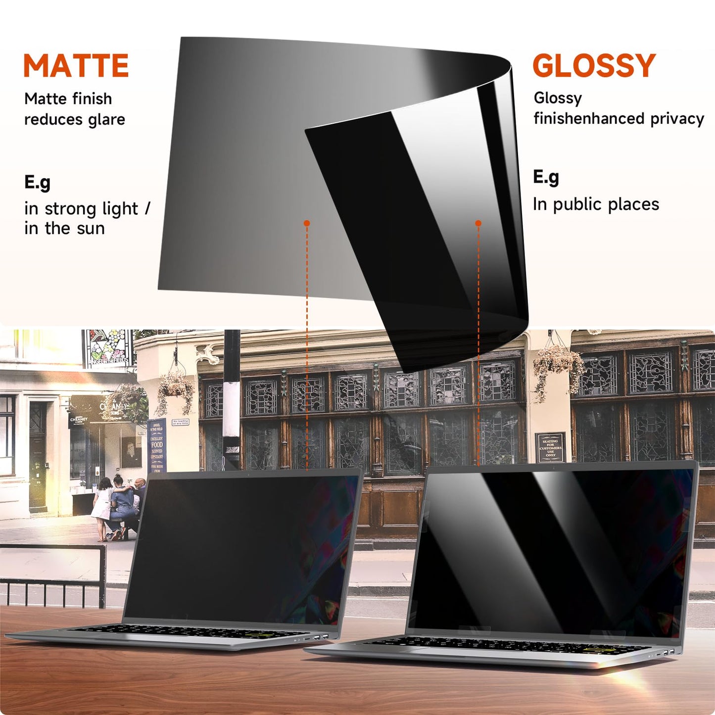 Mamol Laptop Privacy Screen 16 Inch, Compatible with Lenovo, HP, Dell, Acer, Asus, Thinkpad, Envy, Xps - 16:9 Aspect, Anti Blue Light Glare, Removable Privacy Shield, Anti-Scratch Screen Protector