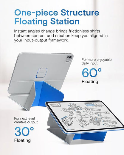 MOFT Dynamic Folio Case for iPad Pro 13 Inch (M4) 2024, Silm Magnetic Stand Case with 20+ Viewing Angles, Auto Wake/Sleep, Ultra Thin, Cement x Sapphire