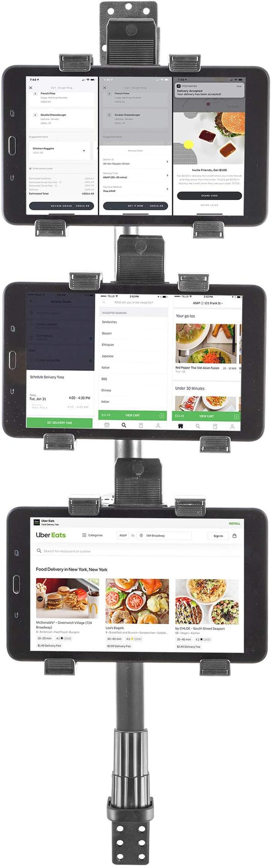 iBOLT TabDock Triple Tablet Wall Mount 7-10" for POS & Delivery Apps