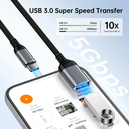 USB C to USB 3.0 Adapter,Type C Male to USB Female OTG Cable 5Gbps Data Transfer for iPhone 16 Pro Max/16 Pro/16 Plus/16e/16/15,iPad,Samsung Galaxy S25 Edge/S25 Ultra/S24/S23/A36/A16,Google Pixel 9a 9