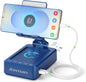 JTEMAN Cell Phone Stand with Bluetooth Speaker and Charging Function,Bluetooth Audio Power Bank Bracket,Birthday Gifts for Men Women,Kitchen Gadgets for Most Phones and Tablets-Blue