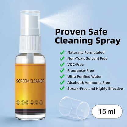 Keyboard Cleaner Laptop Cleaning Kit, All in One Keyboard Cleaning Kit with Car Screen Cleaner Spray, Retractable Detailing Brush for Phone iPhone Computer PC MacBook Airpod Camera Lens Elecitroncs