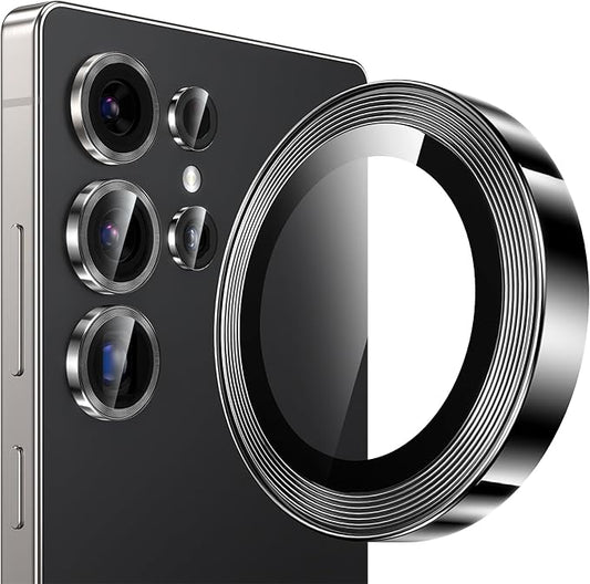 YWXTW [2025 Original Like for Samsung Galaxy S25 Ultra Camera Lens Protector, [Ultra-Thin & 6X Stronger] S25 Ultra Camera Lens Cover, 9H Tempered Glass Upgraded Metal Edging(Titanium Black)