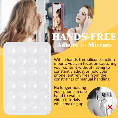 PKYAA Silicone Suction Phone Case Adhesive Mount, Upgraded Super Strong Grip, Durable, Easy to Use, Hands-Free Sticky Phone Holder for Selfies, Tiktok Videos, 2.56"x3.94" (Baby Blue)