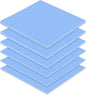 Frienda 6 Pcs Thermal Pad 100 x 100 mm, 0.5 mm, 1 mm, 1.5 mm, 2 mm, 2.5 mm, 3 mm Heat Resistant Conductive Silicone Thermal Pads Conductivity 6.0 W/M for Laptop Heatsink CPU GPU LED Cooler(Blue)
