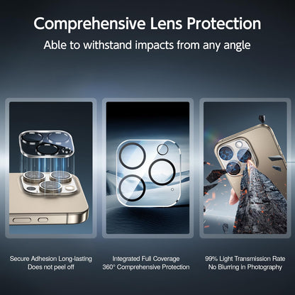 SMARTDEVIL Privacy Screen Protector for iPhone 15 Pro 2 Pack Private Tempered Glass + 2 Pack Camera Lens Protector,28°Anti Spy, Bubble Free, Auto-Dust Removal