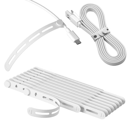 Nearockle 20Pcs Reusable Cable Ties, Adjustable Cord Organizer, 5 in-White
