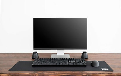 Large Extended Gaming Desk Mousepad (800x300x3mm) - Nonslip Rubber Base and Water Spill Resistant Desktop Keyboard Mouse Mat - Anti-Fray Cloth - Black