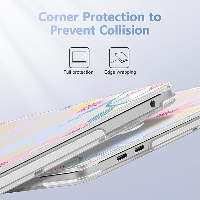 Case for MacBook Pro 13 inch with/Without Touch Bar (2016-2022, M2 A2338 M1 A2289 A2251 A2159 A1989 A1706 A1708), Hard Shell + Keyboard Cover + Dust Plug, Florals
