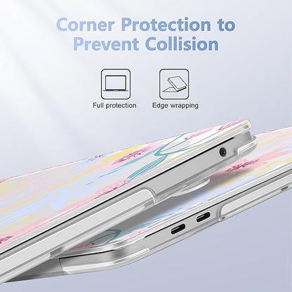 Case for MacBook Pro 13 inch with/Without Touch Bar (2016-2022, M2 A2338 M1 A2289 A2251 A2159 A1989 A1706 A1708), Hard Shell + Keyboard Cover + Dust Plug, Florals