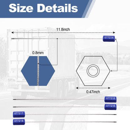 ayktiuf 120 Pieces Security Cable Seals, Metal Number Security Tags for Truck, Trailers, Cargo, Containers, Vans, Oil Tank, Milk Vehicle (Blue, 120 Pack)