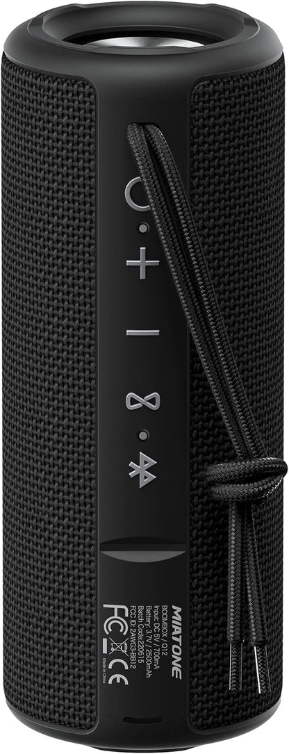 MIATONE Boombox Outdoor Portable Bluetooth Speaker Waterproof Wireless Speakers - Black