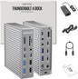 Thunderbolt 4 Dock – 21 Ports, Dual 4K or Single 8K Display, 40Gbps, 90W Charging, USB-C/A Docking Station, Compatible with Windows/Mac/Chrome - Laptop Docking Station Dual Monitor