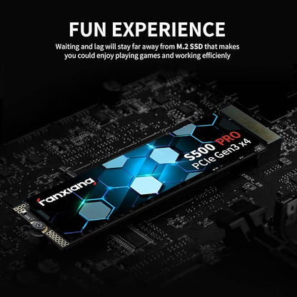 fanxiang S500 Pro 512GB NVMe SSD M.2 PCIe Gen3x4 2280 Internal Solid State Drive, SLC Cache 3D NAND TLC, Up to 3200MB/s, Compatible with Laptop and PC Desktops(Black)