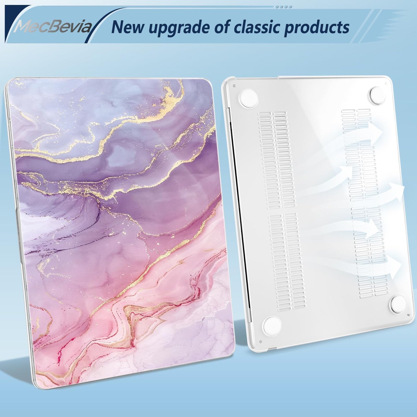 MecBevia Compatible with MacBook Air 13 inch Case M5 M4 M3 M2 2026-2022