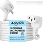 Adoreen 2 Ft Computer TV Replacement Power Cord White, Low Profile Flat Plug to 90 Degree Angled L-Shaped 18AWG 3-Prong AC Universal Power Supply Cable for Printer, PC, Monitor TV LCD, ETL+Ties